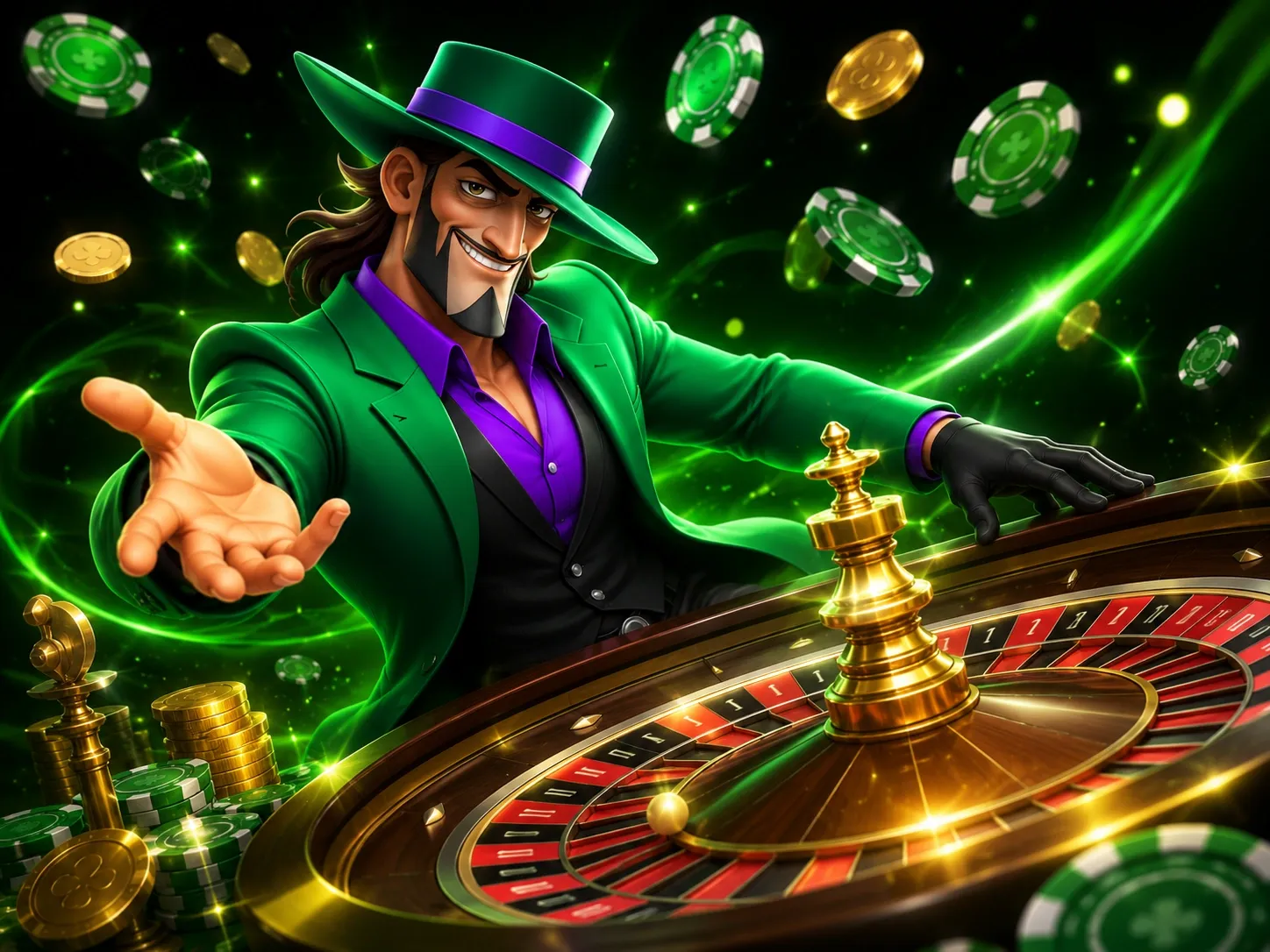 Emerald Roulette Casino Chip Spin